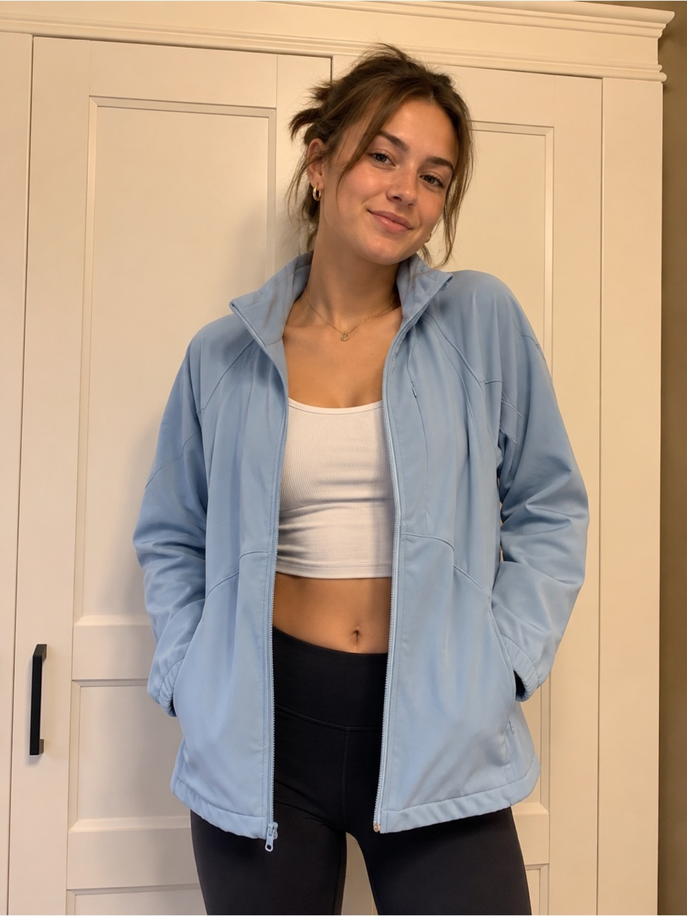 Black Diamond Light Blue Full Zip Jacket Womens L